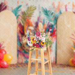 Aperturee - Aperturee Colorful Graffiti Tribal Masquerade Balloon Backdrop