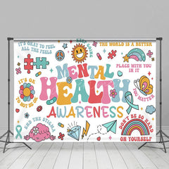 Aperturee - Aperturee Colorful Groovy Mental Health Awareness Backdrop