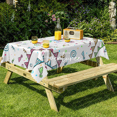 Aperturee - Aperturee Colorful Happy Birthday Rectangular Tablecloth