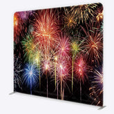 Aperturee - Aperturee Colorful Happy New Year Square Backdrop Celebration Photography and Party Decoration