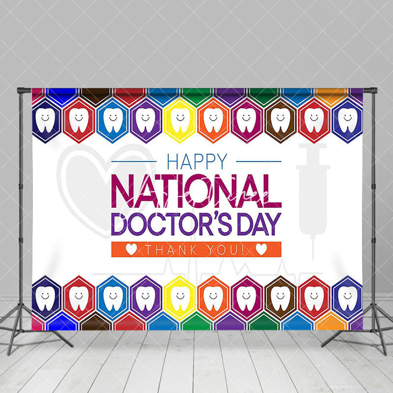 Aperturee - Aperturee Colorful Honeycomb National Doctors Day Backdrop