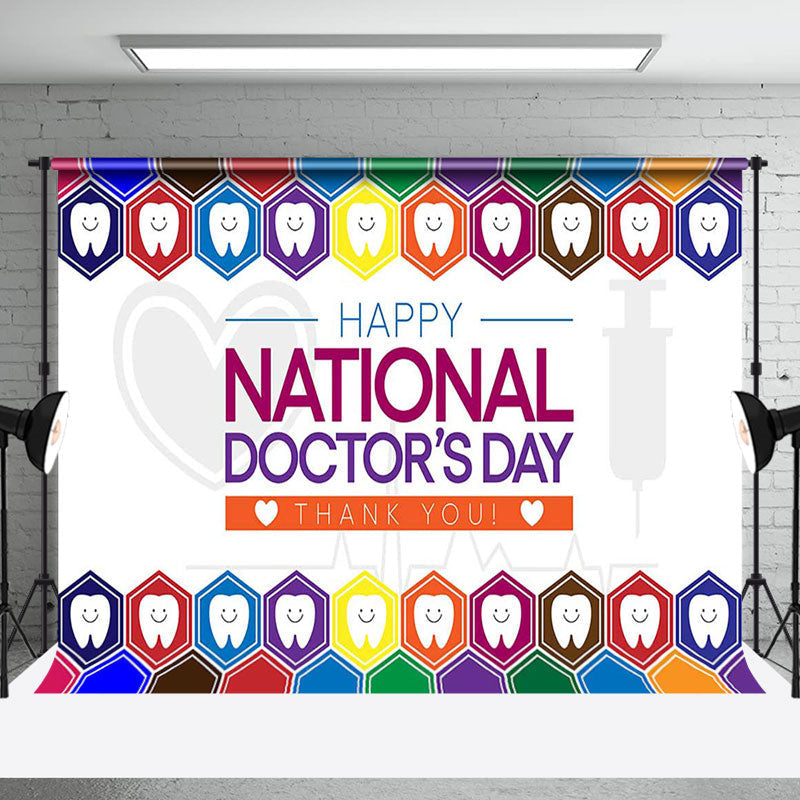 Aperturee - Aperturee Colorful Honeycomb National Doctors Day Backdrop