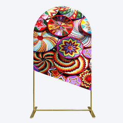 Aperturee - Aperturee Colorful Knitted Floral Plate Ethiopian Arch Backdrop