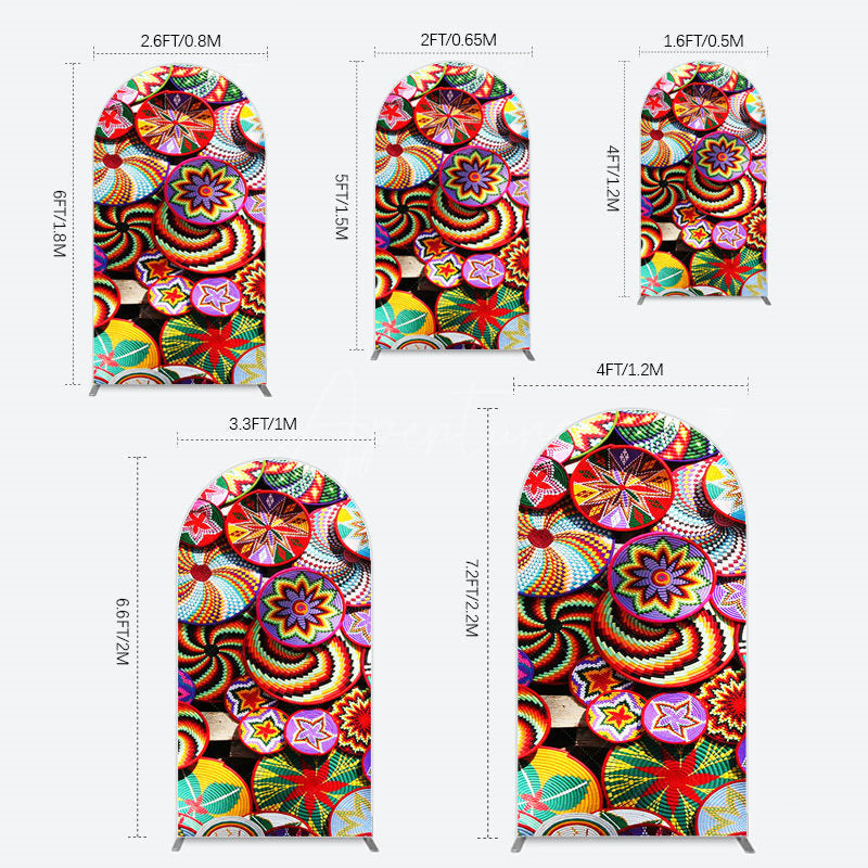 Aperturee - Aperturee Colorful Knitted Floral Plate Ethiopian Arch Backdrop