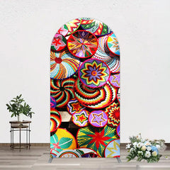 Aperturee - Aperturee Colorful Knitted Floral Plate Ethiopian Arch Backdrop