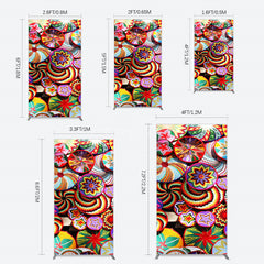 Aperturee - Aperturee Colorful Knitted Floral Plate Ethiopian Rectangle Backdrop