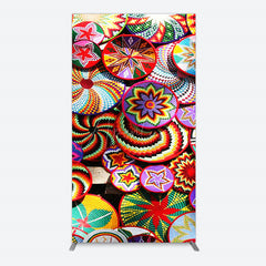 Aperturee - Aperturee Colorful Knitted Floral Plate Ethiopian Rectangle Backdrop