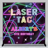 Aperturee - Aperturee Colorful Laser Tag Game Custom 9th Birthday Backdrop