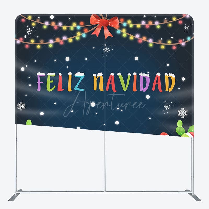 Aperturee - Aperturee Colorful Light Snow Cactus Mexico Pillow Case Backdrop