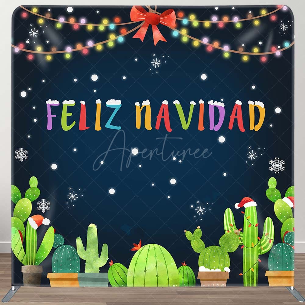 Aperturee - Aperturee Colorful Light Snow Cactus Mexico Pillow Case Backdrop