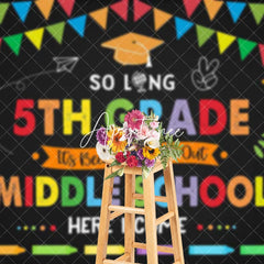 Aperturee - Aperturee Colorful Look Out Middle School Cheers Grad Backdrop