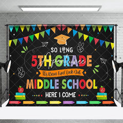Aperturee - Aperturee Colorful Look Out Middle School Cheers Grad Backdrop