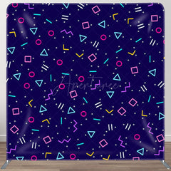 Aperturee - Aperturee Colorful Math Symbols Dark Blue Backdrop For Party