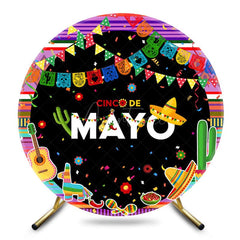 Aperturee - Aperturee colorful Mexican cinco de mayo round party backdrop