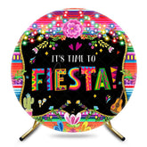 Aperturee - Aperturee Colorful Mexican Its Time To Fiesta Round Backdrop