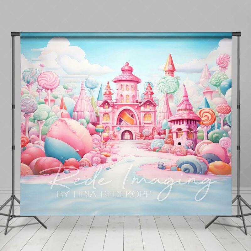 Aperturee - Aperturee Colorful Minty Ice Kingdom Cake Smash Photo Backdrop