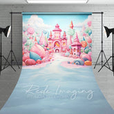 Aperturee - Aperturee Colorful Minty Ice Kingdom Cake Smash Sweep Backdrop