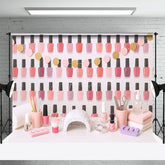 Aperturee - Aperturee Colorful Nail Salon Girls Cake Smash Photo Backdrop