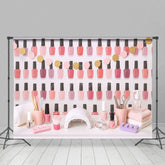 Aperturee - Aperturee Colorful Nail Salon Girls Cake Smash Photo Backdrop