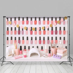 Aperturee - Aperturee Colorful Nail Salon Girls Cake Smash Photo Backdrop