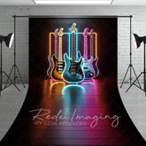 Aperturee - Aperturee Colorful Neon Electric Guitar Stage Sweep Backdrop