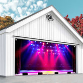 Aperturee - Aperturee Colorful Neon Floodlits Stage Garage Door Banner