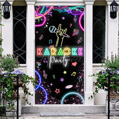 Aperturee - Aperturee Colorful Neon Microphone Karaoke Party Door Cover