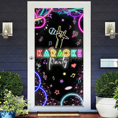 Aperturee - Aperturee Colorful Neon Microphone Karaoke Party Door Cover