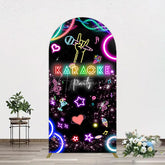 Aperturee - Aperturee Colorful Neon Musical Karaoke Party Arch Backdrop