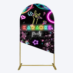 Aperturee - Aperturee Colorful Neon Musical Karaoke Party Arch Backdrop