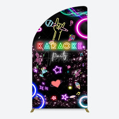 Aperturee - Aperturee Colorful Neon Musical Karaoke Party Half Moon Arch Backdrop