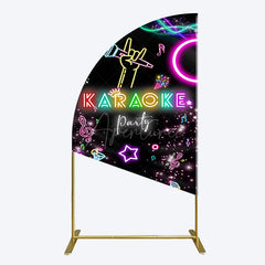 Aperturee - Aperturee Colorful Neon Musical Karaoke Party Half Moon Arch Backdrop