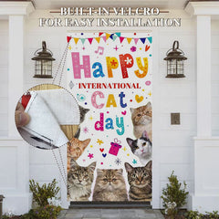 Aperturee - Aperturee Colorful Note Heart International Cat Day Door Cover