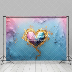 Aperturee - Aperturee Colorful Oil Painted Art Valentines Heart Backdrop