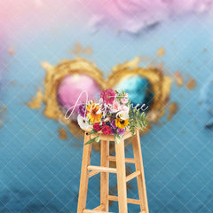 Aperturee - Aperturee Colorful Oil Painted Art Valentines Heart Backdrop