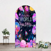 Aperturee - Aperturee Colorful Outer Space Galaxy Birthday Arch Backdrop