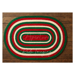 Aperturee - Aperturee Colorful Oval Carpets Rubber Floor Mat For Photo