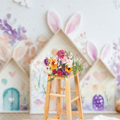 Aperturee - Aperturee Colorful Paint Ink Floral Wall Hutch Easter Backdrop