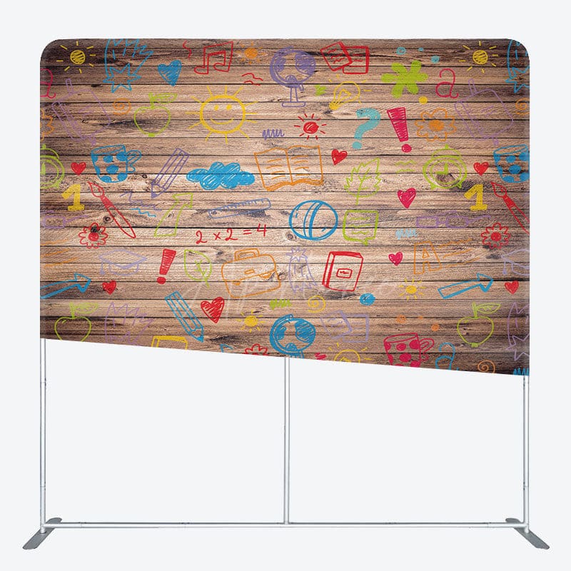 Aperturee - Aperturee Colorful Painting Wood Grain Square Tension Backdrop