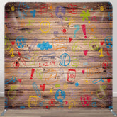 Aperturee - Aperturee Colorful Painting Wood Grain Square Tension Backdrop