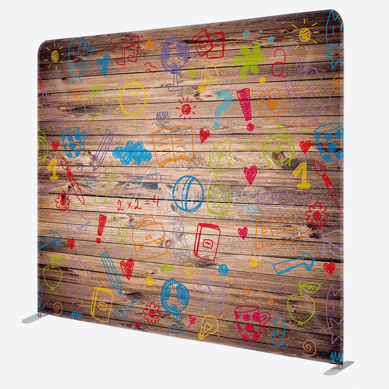 Aperturee - Aperturee Colorful Painting Wood Grain Square Tension Backdrop