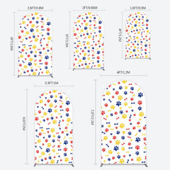 Aperturee - Aperturee Colorful Pet Paw Print Happy Birthday Arch Backdrop