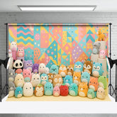 Aperturee - Aperturee Colorful Plush Dollhouse Birthday Cake Smash Backdrop