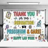Aperturee - Aperturee Colorful Precision Care Thank You Lab Week Backdrop