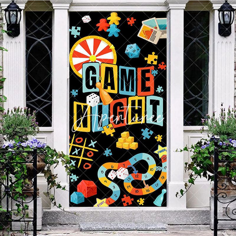 Aperturee - Aperturee Colorful Puzzle Dice Game Night Party Door Cover