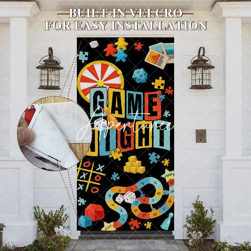 Aperturee - Aperturee Colorful Puzzle Dice Game Night Party Door Cover