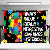 Aperturee - Aperturee Colorful Puzzle Kid Brain Autism Awareness Backdrop