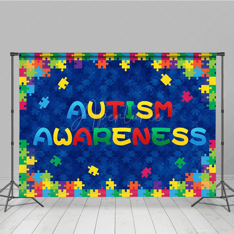 Aperturee - Aperturee Colorful Puzzle Spreading Autism Awareness Backdrop