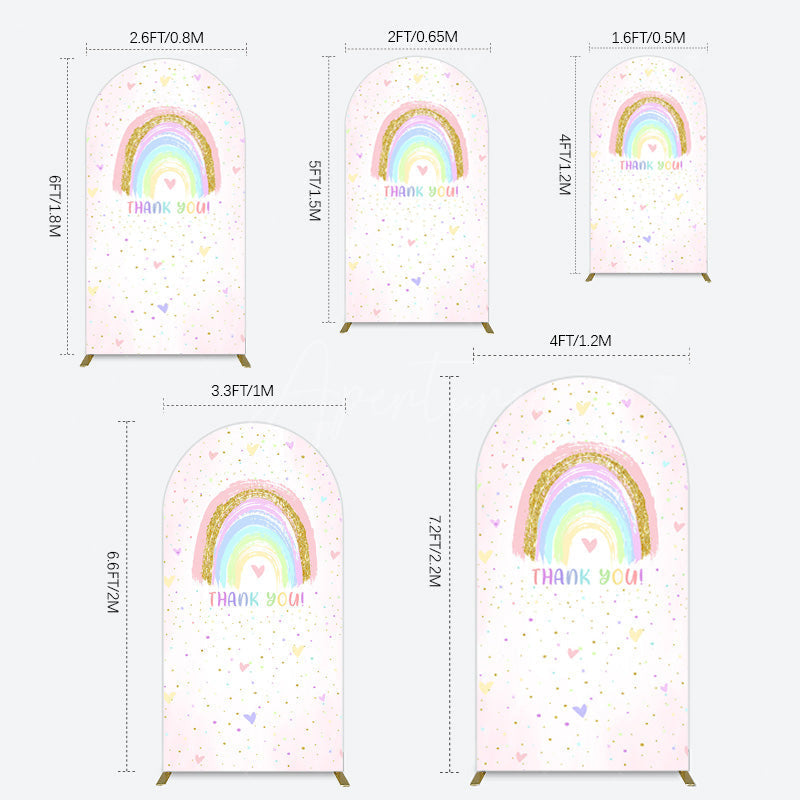 Aperturee - Aperturee Colorful Rainbow Love Rain Birthday Arch Backdrop