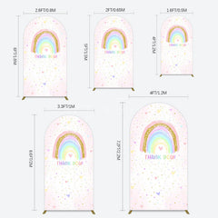Aperturee - Aperturee Colorful Rainbow Love Rain Birthday Arch Backdrop